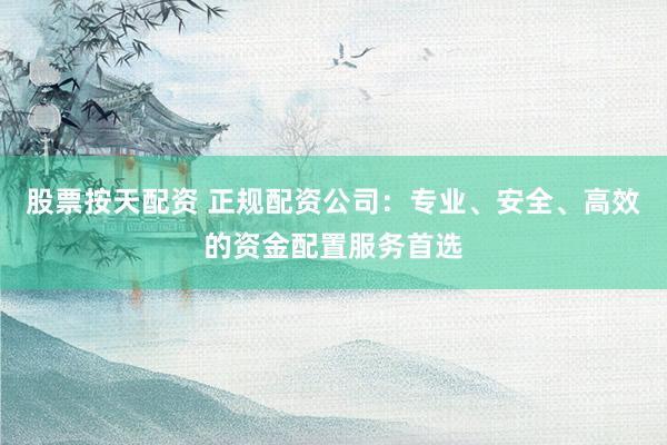 股票按天配资 正规配资公司：专业、安全、高效的资金配置服务首选