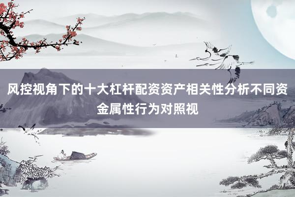 风控视角下的十大杠杆配资资产相关性分析不同资金属性行为对照视