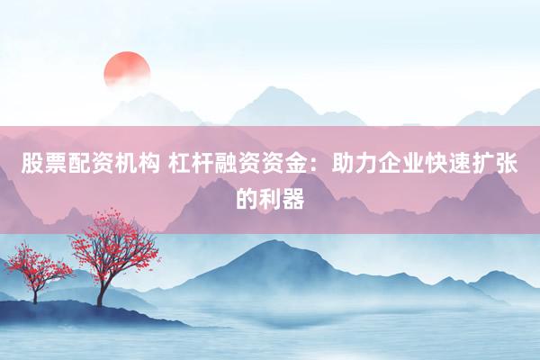 股票配资机构 杠杆融资资金：助力企业快速扩张的利器